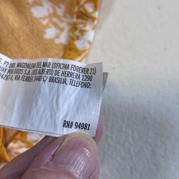 Forever 21 Yellow Floral Mini Sundress Small New Spaghetti Strap Fit And Flare - Picture 10 of 11